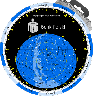 Obrotowa Mapa Nieba - wydanie specjalne na zlecenie Banku PKO BP z okazji otwarcia Planetarium przy Centrum Nauki „Kopernik” w Warszawie